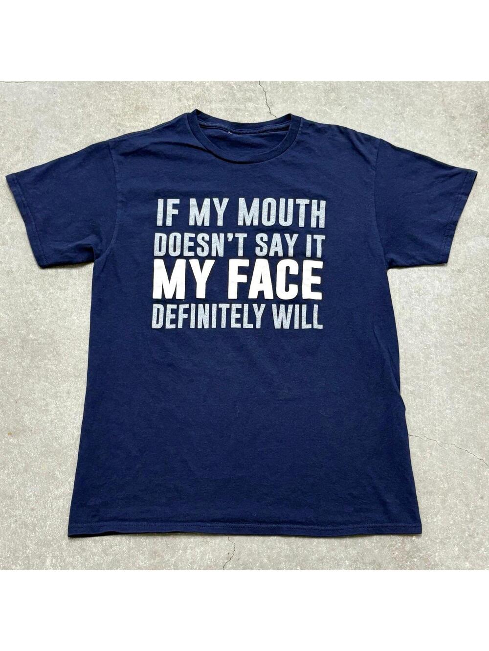 Funny Blue Crewneck T Shirt